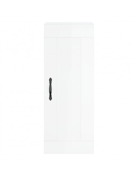 Credenza 34,5x34x180 cm in Legno Multistrato Bianco Lucido