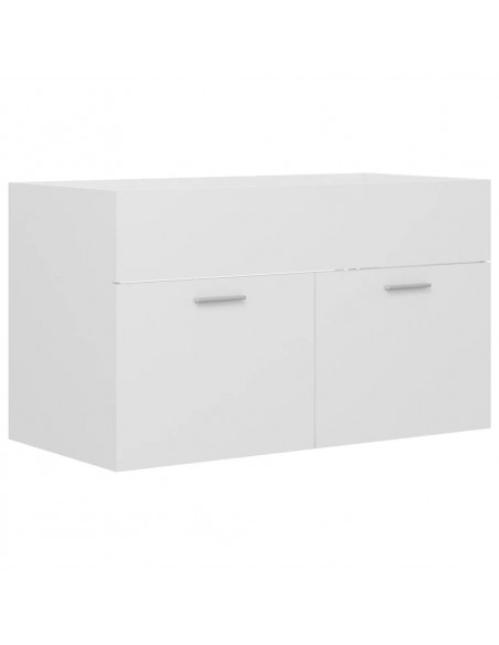 Mobile con Lavabo Integrato Bianco in Legno Multistrato