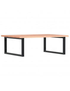 Ripiano a Parete per Lavabo in Acciaio e Massello di Rovere 2