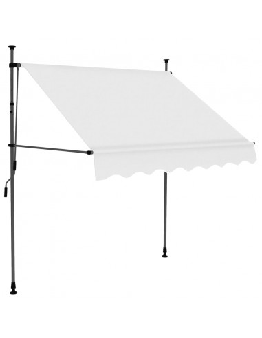 Tenda da Sole Retrattile Manuale con LED 200 cm Crema