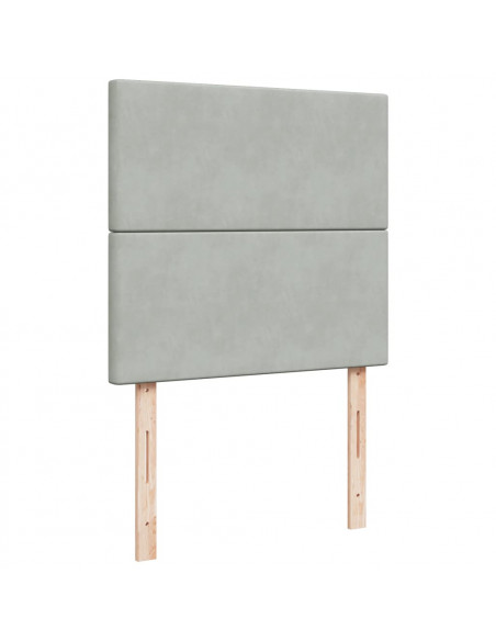 Giroletto a Molle con Materasso Grigio Chiaro 90x200 cm Velluto