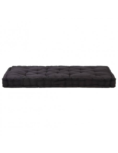 Cuscini per Pallet e Pavimento 2 pz in Cotone Nero