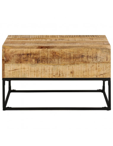 Tavolino da Salotto 68x68x41 cm in Legno di Mango Grezzo