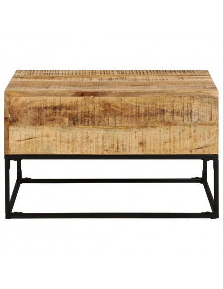 Tavolino da Salotto 68x68x41 cm in Legno di Mango Grezzo