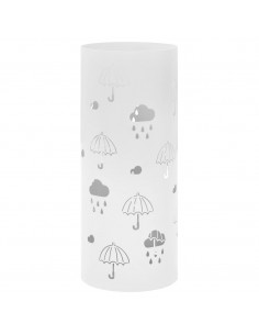 Porta Ombrelli con Motivi a Ombrelli in Acciaio Bianco 2