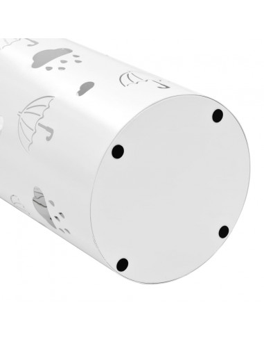 Porta Ombrelli con Motivi a Ombrelli in Acciaio Bianco