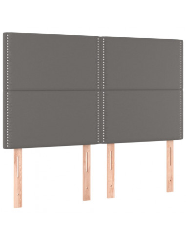 Testiere 4 pz Grigie 72x5x78/88 cm in Similpelle