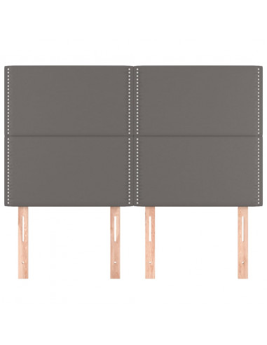Testiere 4 pz Grigie 72x5x78/88 cm in Similpelle