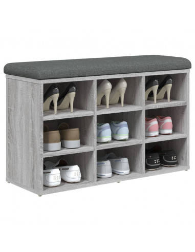Panca Porta Scarpe Grigio Sonoma 82x32x50 cm Legno Multistrato