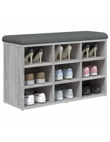 Panca Porta Scarpe Grigio Sonoma 82x32x50 cm Legno Multistrato