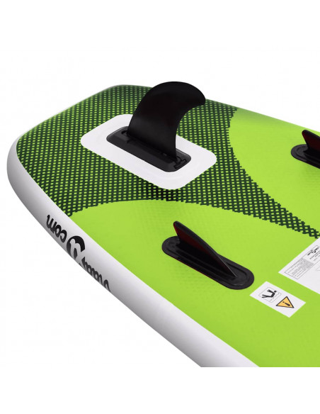 Set Tavola SUP Gonfiabile Verde 360x81x10 cm