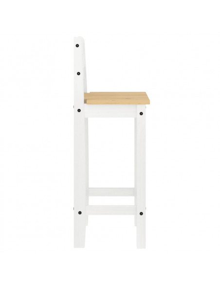 Set da Bar 5 pz Bianco in Legno Massello di Pino