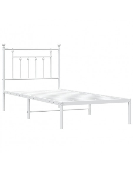 Giroletto con Testiera Metallo Bianco 80x200 cm