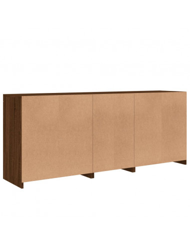 Credenza con Luci LED Rovere Marrone 162x37x67 cm