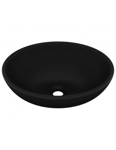 Lavandino Lusso Ovale Nero Opaco 40x33 cm in Ceramica