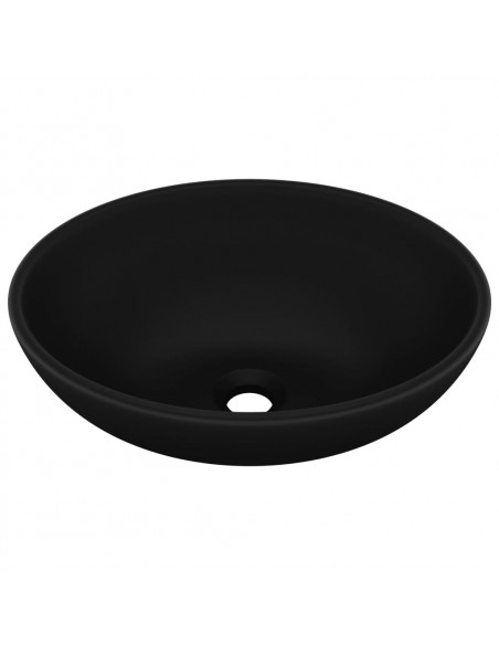 Lavandino Lusso Ovale Nero Opaco 40x33 cm in Ceramica