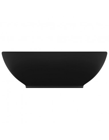 Lavandino Lusso Ovale Nero Opaco 40x33 cm in Ceramica
