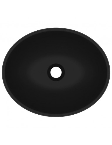 Lavandino Lusso Ovale Nero Opaco 40x33 cm in Ceramica