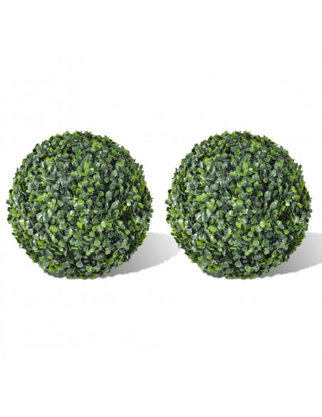 Sfere di Bosso 2 pz Arte Topiaria con Foglie 35 cm