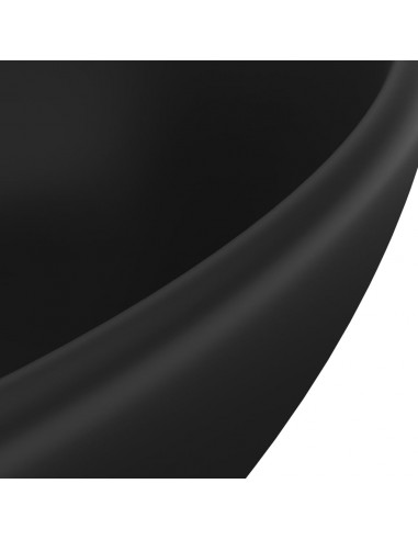 Lavandino Lusso Ovale Nero Opaco 40x33 cm in Ceramica