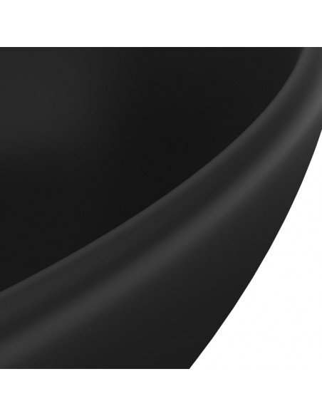 Lavandino Lusso Ovale Nero Opaco 40x33 cm in Ceramica