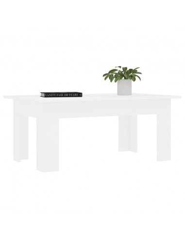 Tavolino da Salotto Bianco 100x60x42 cm in Legno Multistrato