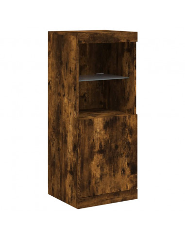 Credenze con Luci LED 3 pz Rovere Fumo in Legno Multistrato