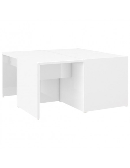 Tavolini da Salotto 4 pz Bianco Lucido 33x33x33 cm Multistrato
