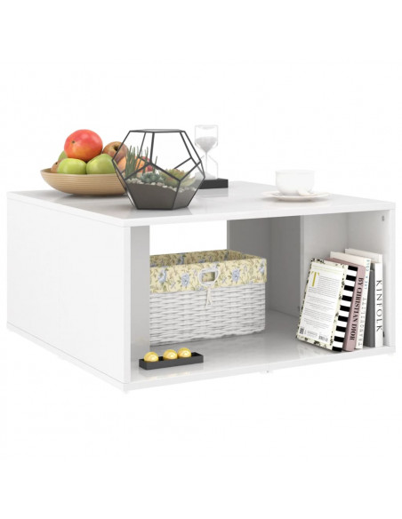 Tavolini da Salotto 4 pz Bianco Lucido 33x33x33 cm Multistrato