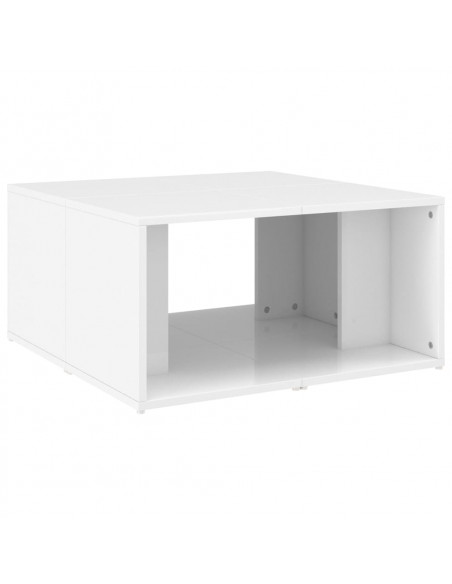 Tavolini da Salotto 4 pz Bianco Lucido 33x33x33 cm Multistrato
