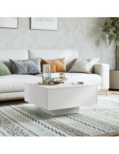 Tavolino da Salotto Bianco 60x60x31,5 cm in Legno Multistrato