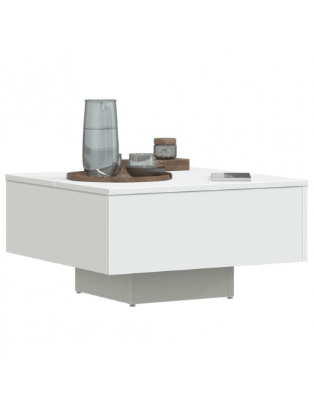 Tavolino da Salotto Bianco 60x60x31,5 cm in Legno Multistrato