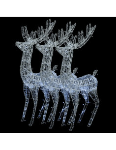 Renne di Natale XXL in Acrilico 250 LED 3pz 180cm Bianco Freddo 2