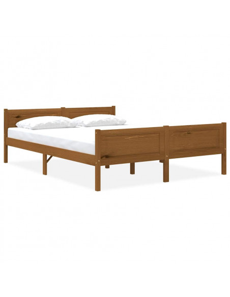 Giroletto Marrone Miele in Legno Massello di Pino 160x200 cm