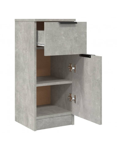 Credenze 2 pz Grigio Cemento 30x30x70 cm in Legno Multistrato