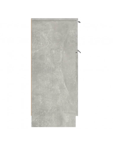 Credenze 2 pz Grigio Cemento 30x30x70 cm in Legno Multistrato