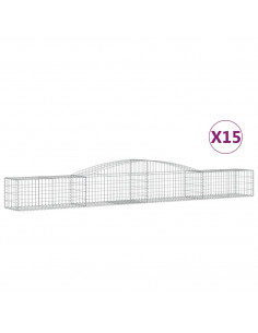 Cesti Gabbioni ad Arco 15 pz 400x50x40/60 cm Ferro Zincato 2