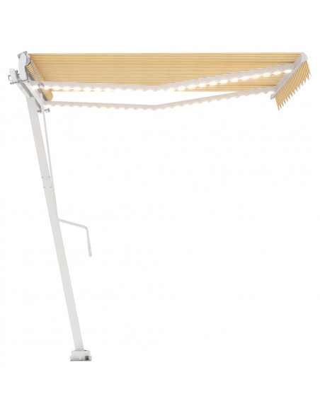 Tenda Automatica con Sensore Vento LED 300x250 cm Gialla Bianca