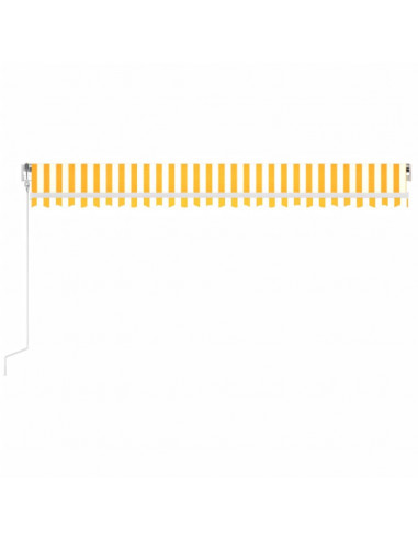 Tenda Automatica con Sensore Vento LED 500x350 cm Gialla Bianca