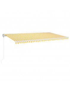 Tenda Automatica Sensore Vento e LED 600x350 cm Gialla Bianca 2