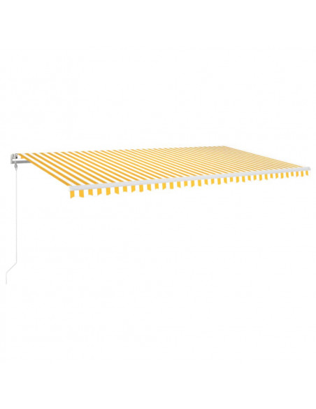 Tenda Automatica Sensore Vento e LED 600x350 cm Gialla Bianca