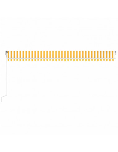 Tenda Automatica Sensore Vento e LED 600x350 cm Gialla Bianca