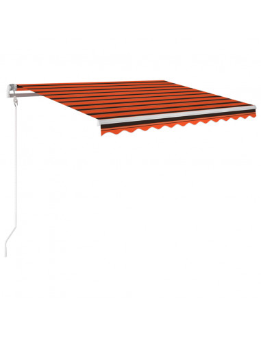 Tenda Automatica Sensore Vento LED 300x250 cm Arancione/Marrone