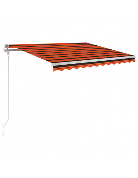 Tenda Automatica Sensore Vento LED 300x250 cm Arancione/Marrone