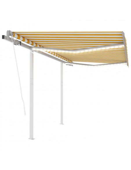 Tenda Automatica Sensore Vento LED 3x2,5 m Gialla Bianca