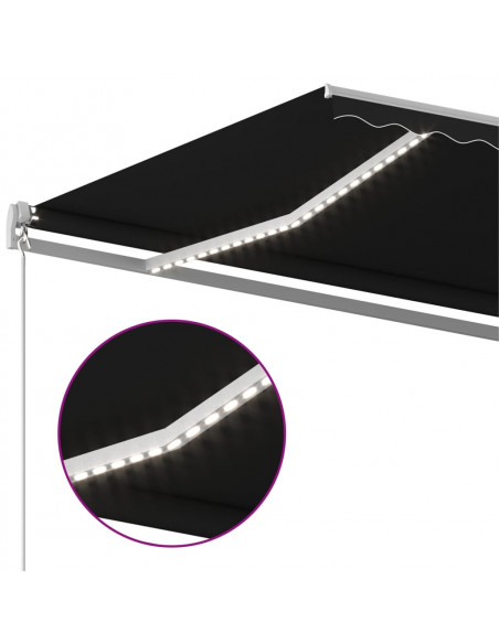 Tenda da Sole Automatica Sensore Vento e LED 6x3,5 m Antracite