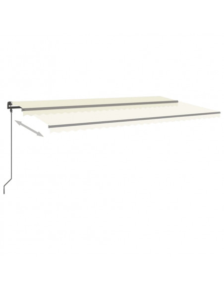 Tenda da Sole Retrattile Automatica con Pali 6x3 m Crema