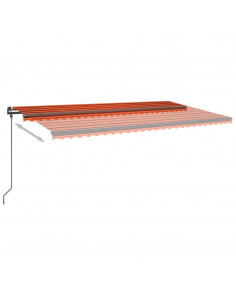 Tenda da Sole Retrattile Automatica Pali 6x3 m Arancio Marrone 2