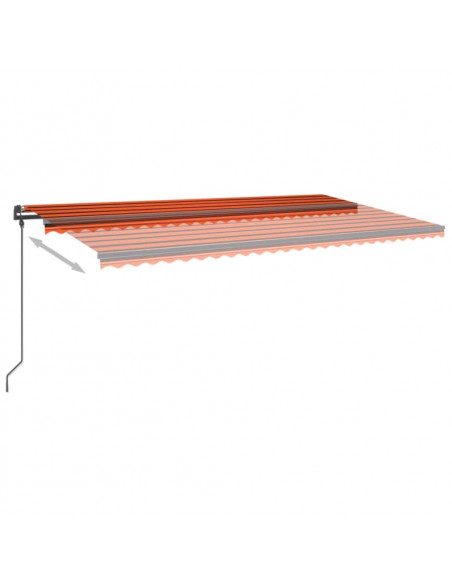 Tenda da Sole Retrattile Automatica Pali 6x3 m Arancio Marrone
