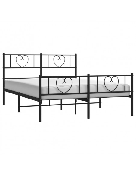 Giroletto con Testiera e Pediera Metallo Nero 140x190 cm